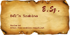 Bán Szabina névjegykártya