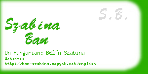 szabina ban business card